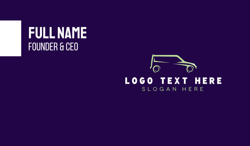 Simple Green Van Business Card