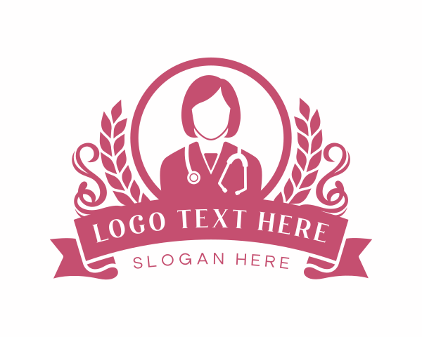 Female Doctor Healthcare Emblem