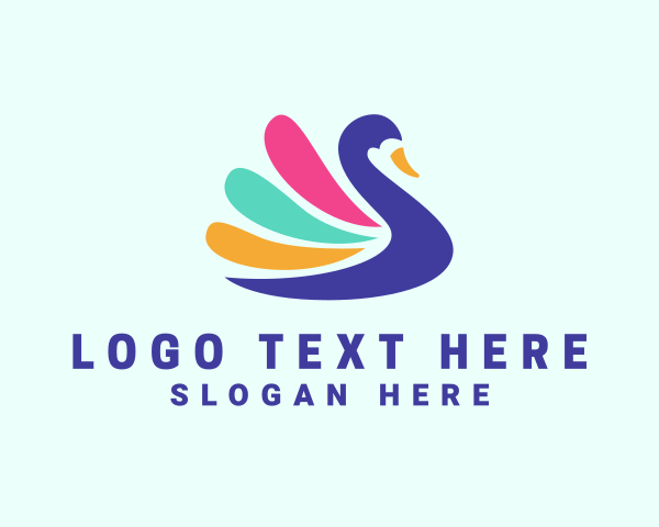 Elegant Colorful Swan